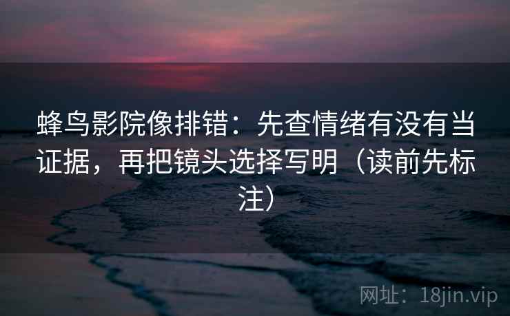 蜂鸟影院像排错：先查情绪有没有当证据，再把镜头选择写明（读前先标注）